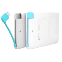 Flache Powerbank mit integriertem USB-Kabel  2.500 mAh - Topgiving